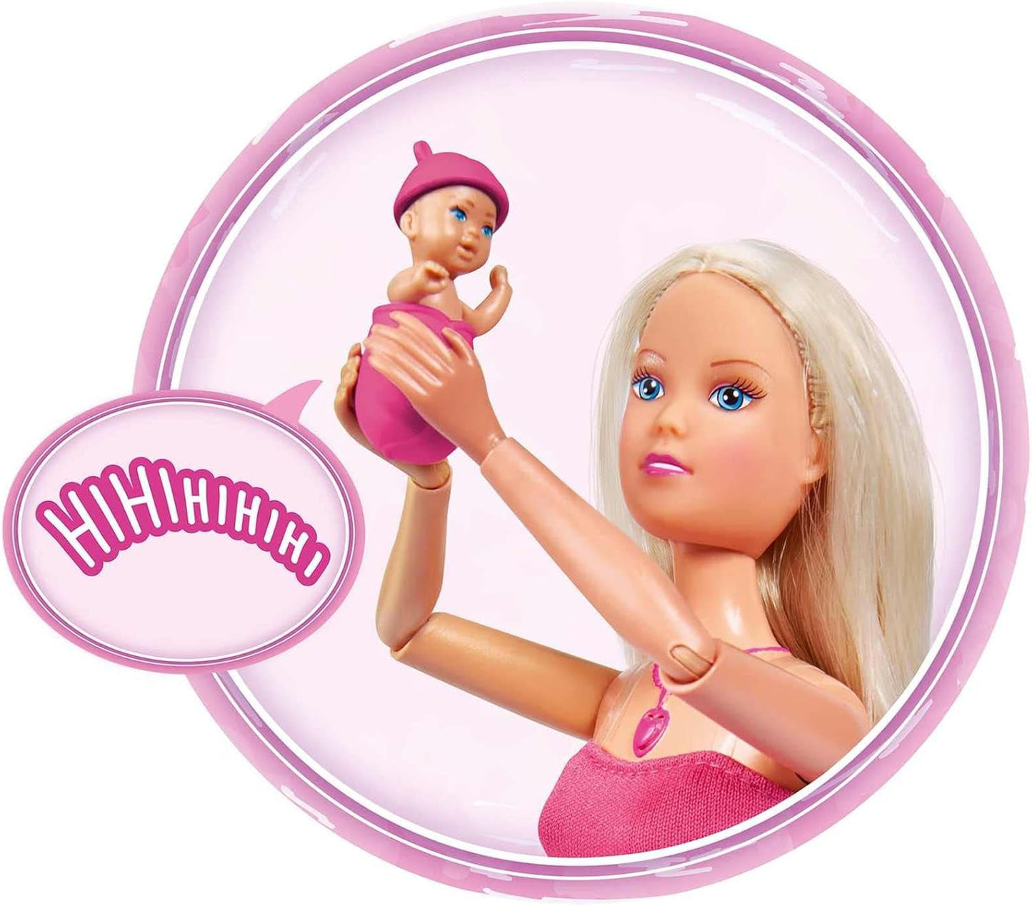 Simba 105733480 - Steffi Love Baby Bliss, bambola incinta e suoni fantastici, accessori e marsupio per bebè