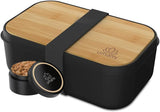 Portapranzo Umami per adulti, Bento Box impilabile a tenuta stagna con 4 posate e scomparti, Portapranzo per adulti, Contenitore per insalata da asporto, Portapranzo da picnic/ufficio, Grigio antracite, 1500 ml