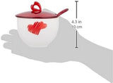Guzzini - Love, zuccheriera con cucchiaino - rosso trasparente, 12,6 x 12,6 x h9,8 cm | 200cc-11470065