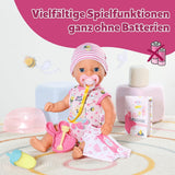 Bambolina Baby Born Lena (bambina) - 36 cm - 7 funzioni, compresi accessori e materasso - Funziona completamente senza batterie - Adatto a bambini piccoli a partire da 1 anno