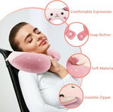 Litimkat Cuscino per Collo per Bambini Cuscino per Collo Portatile,Cuscino da Viaggio,Cuscino in Memory Foam a Forma di U da Viaggio Aereo Auto Treno Ufficio Casa Simpatico Animale Modello Fodera per Cuscino Staccabile (Rosa) Cuscini Ortopedici Cervicali Naty Shop