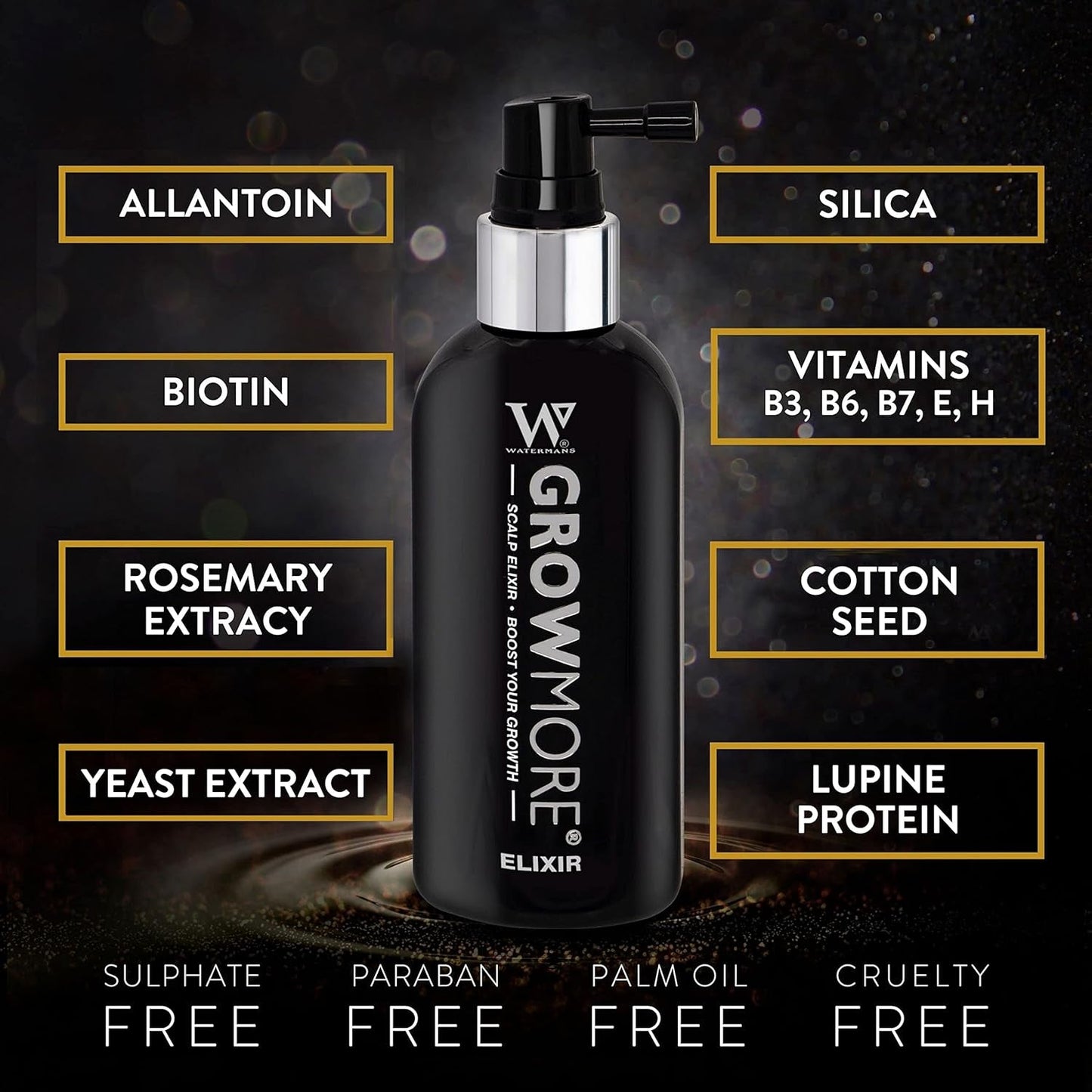 Watermans Grow More Elixir Siero per la crescita dei capelli - Rafforza le radici dei capelli - Promuove la crescita dei capelli - Per donne e uomini Cura dei capelli Naty Shop