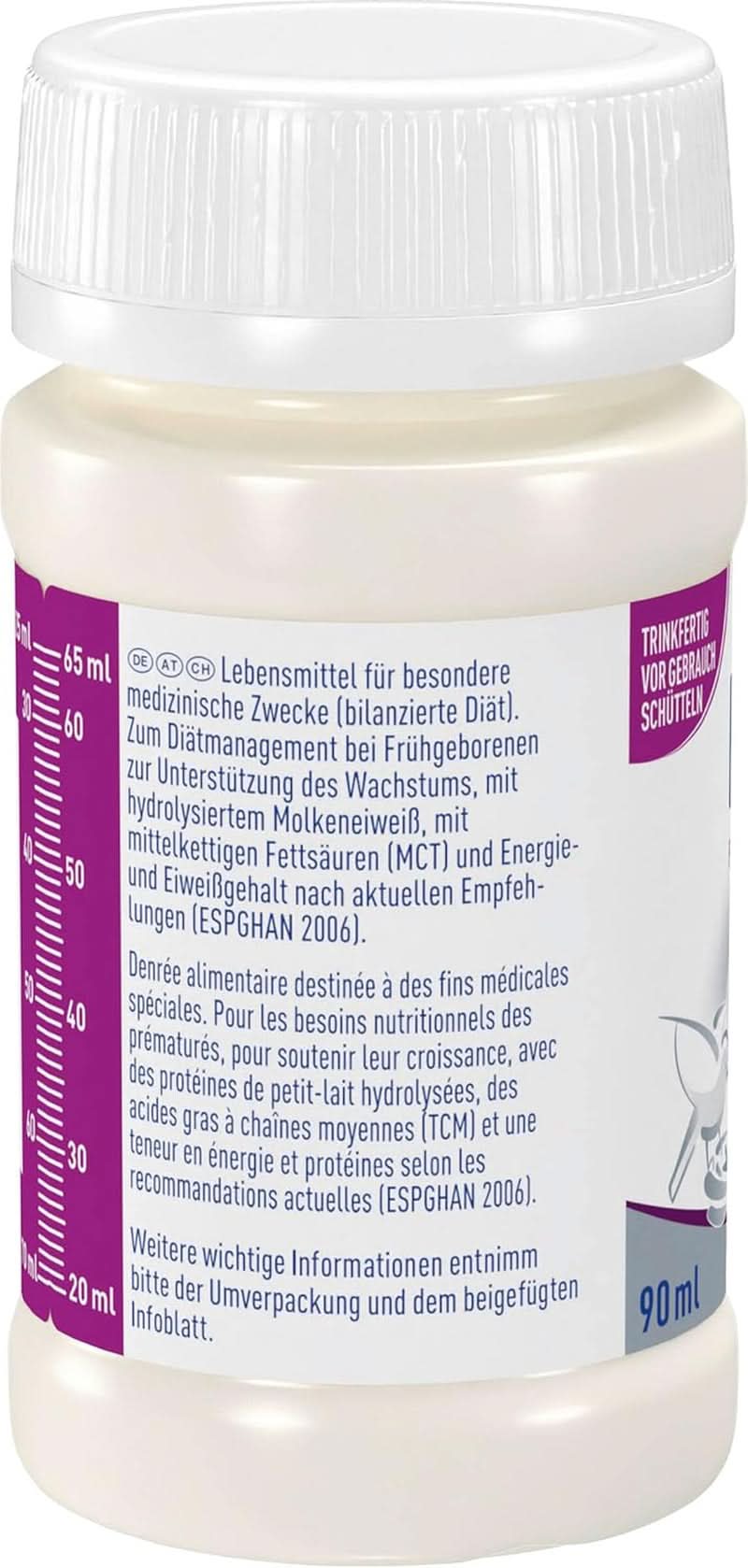 Alimento per neonati prematuri BEBA Level 2, Alimento speciale per neonati prematuri e neonati di peso ridotto, pronto da bere, confezione da 32 (32 x 90 ml) Naty Shop