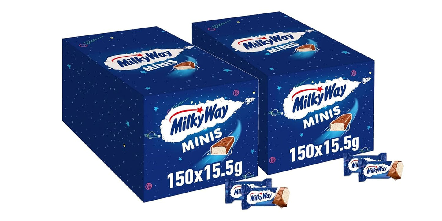 Mini barrette di cioccolato, confezione sfusa di cioccolato, crema al latte leggera, 150 x 15,5 g, 2,3 kg
