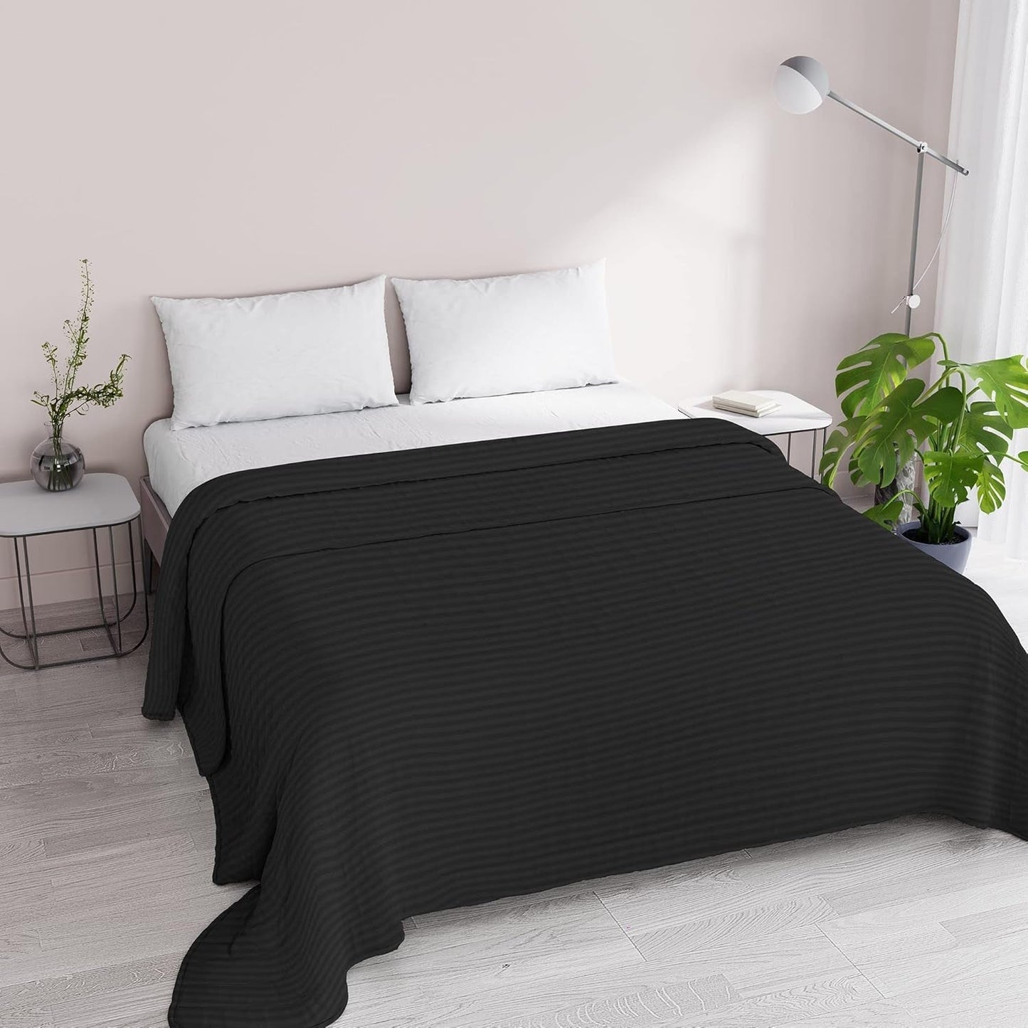 Trapunta estiva Satin Stripes, poliestere, panna, 260X250 Cm Trapunte e Trapunte Naty Shop Nero 260X250 Cm
