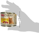 Animonda Carny Senior Cibo umido per gatti con manzo + pollo + formaggio (6 x 200 g), cibo umido senza cereali e senza zucchero per gatti dai 7 anni in su, con ingredienti freschi e carnosi