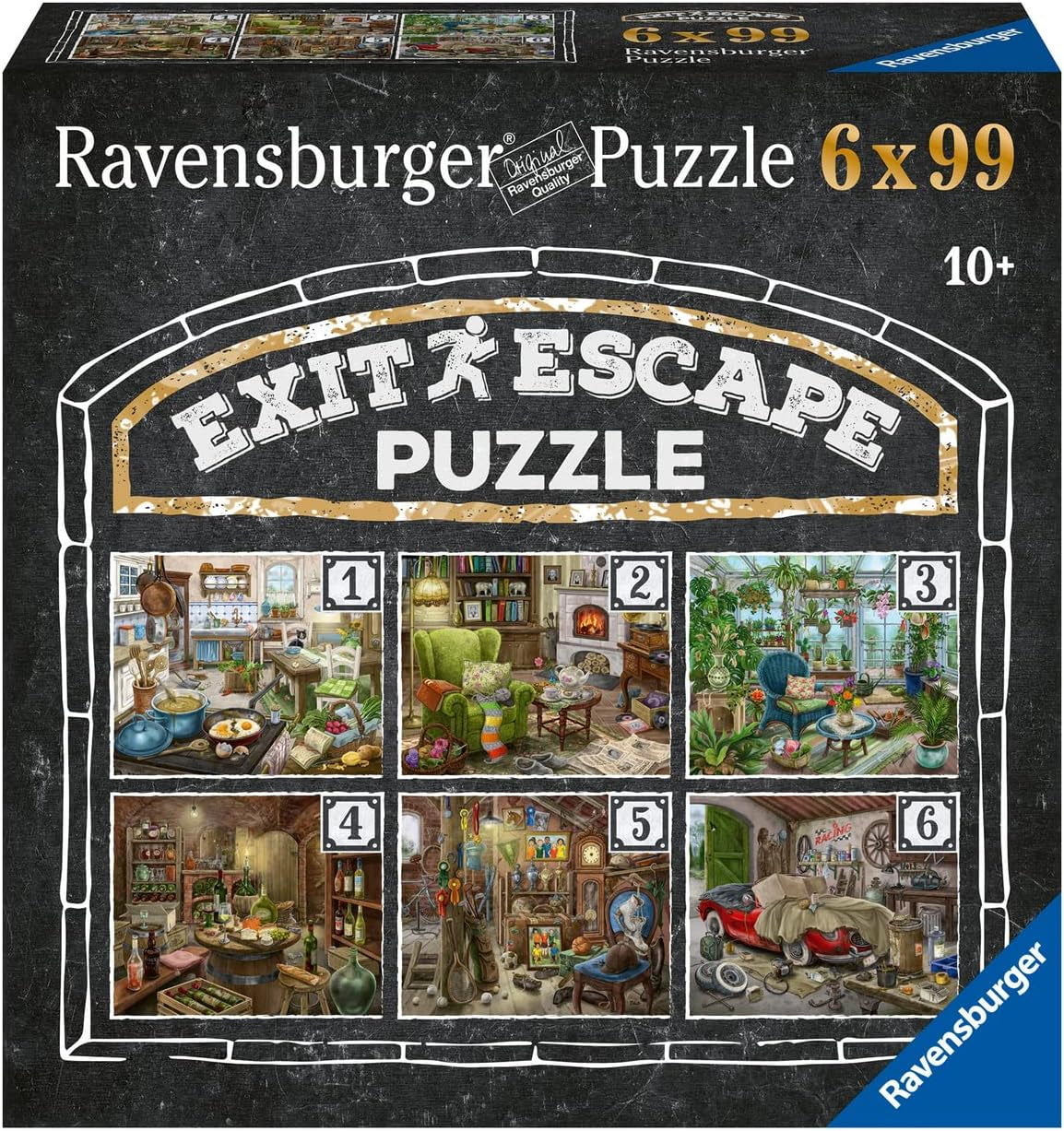 Ravensburger EXIT Puzzle - The Ghostly Manor House - Puzzle 6X da 99 pezzi per adulti e bambini amanti dei puzzle dai 10 anni in su Puzzle Naty Shop Gothic