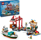 Porto LEGO City con nave mercantile, giocattolo da costruzione per ragazzi e ragazze a partire da 8 anni, idea regalo per bambini, gru per container, nave giocattolo e 8 minifigure 60422 Set da costruzione Besuche den LEGO-Store Titolo predefinito
