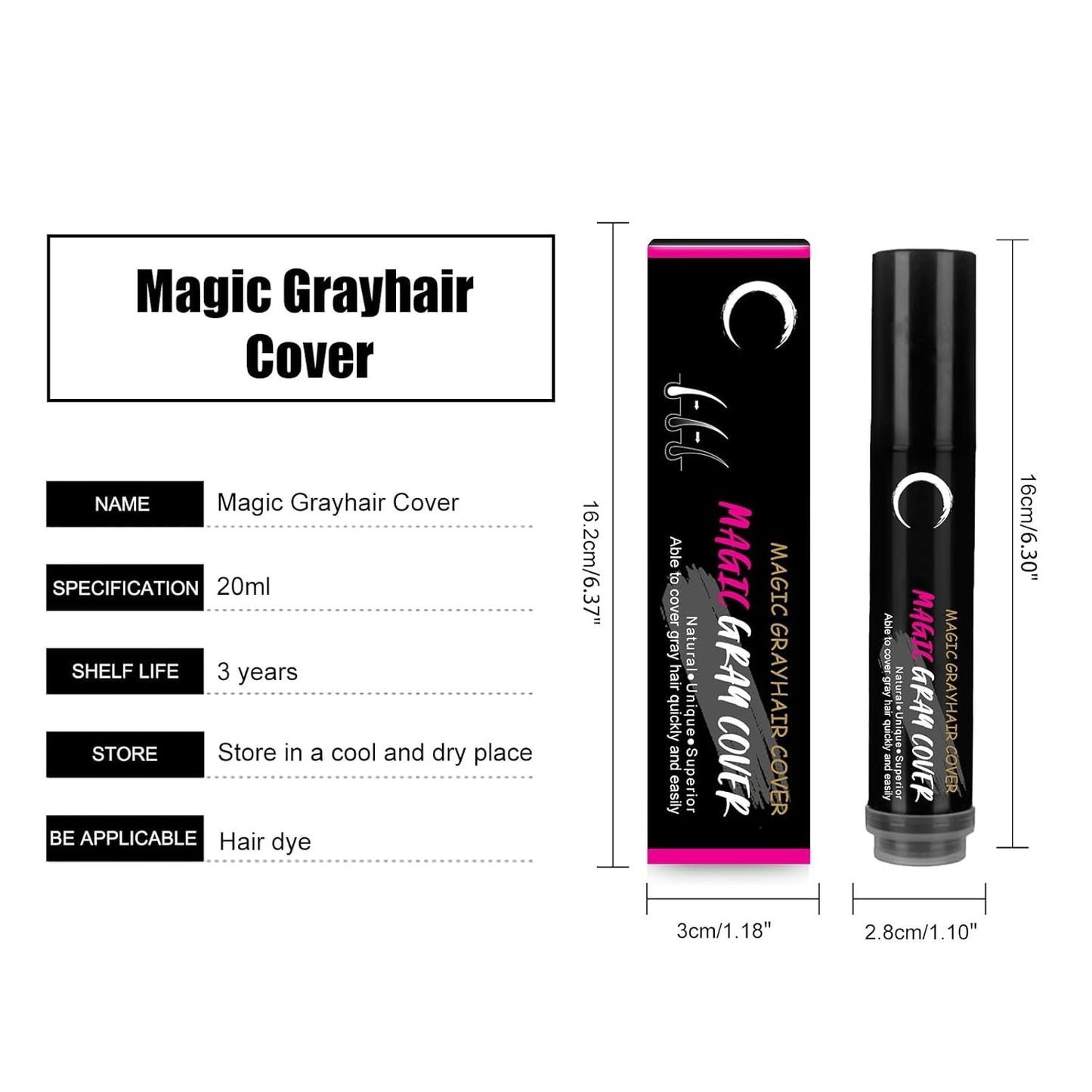 Penna per tintura per capelli usa e getta marrone nero Copertura istantanea per radice grigia Penna per stick color crema per capelli Copertura temporanea veloce Capelli bianchi Tintura per capelli Naty Shop