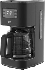 Macchina per caffè espresso AEG Deli 5, 1,5 l, timer programmabile, funzione di mantenimento in caldo, arresto di sicurezza, indicatore del livello dell'acqua, dosaggio ottimale, funzione antigoccia, acciaio inossidabile, CM5-1-6ST
