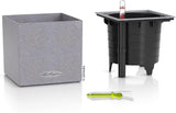 Cubo per erbe aromatiche di alta qualità LECHUZA CANTO Stone 14 con sistema di irrigazione a bastoncino, grigio pietra