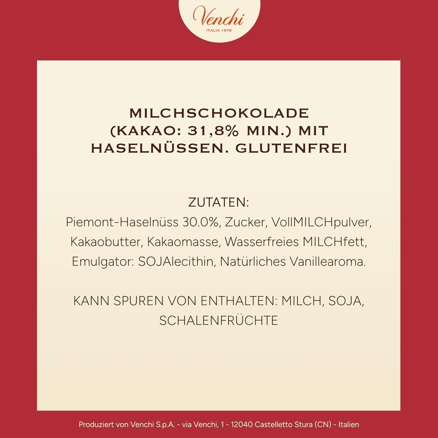 Venchi, Brutto&Buono, Tavoletta di Cioccolato al Latte "Nocciola della Foresta Piemontese" Artigianale a Forma di Abete, 200g, Senza Glutine, Collezione Natalizia in Edizione Limitata, Idea Regalo