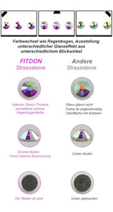 Set 3200 pietre per unghie FITDON Pietre AB in vetro multiforma e pietre AB con diamanti trasparenti per decorazioni per unghie Kit fai da te Gioielli Portachiavi Accessori per unghie