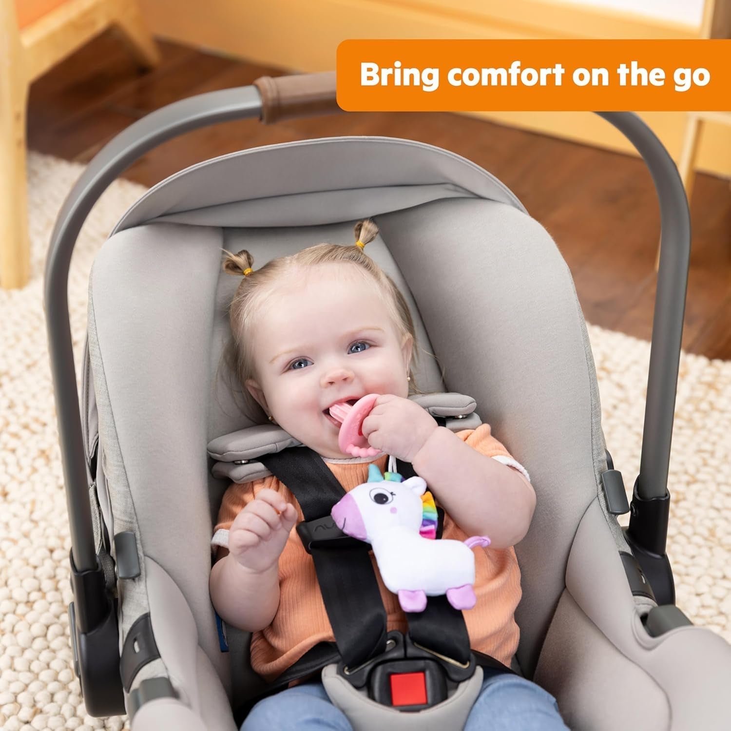 Bright Starts SootheMate Ciuccio in Peluche, Unicorno - Ciuccio staccabile a forma di ciuccio per neonati e bambini più grandi
