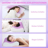 HOMCOM Cuscino per Collo in Memory Foam Cuscino per Collo con Fodera Rimovibile Cuscino per Collo ergonomico 2S Responsivo a 2 Altezze per Diverse Posizioni del Sonno 60x40 cm Bianco Crema