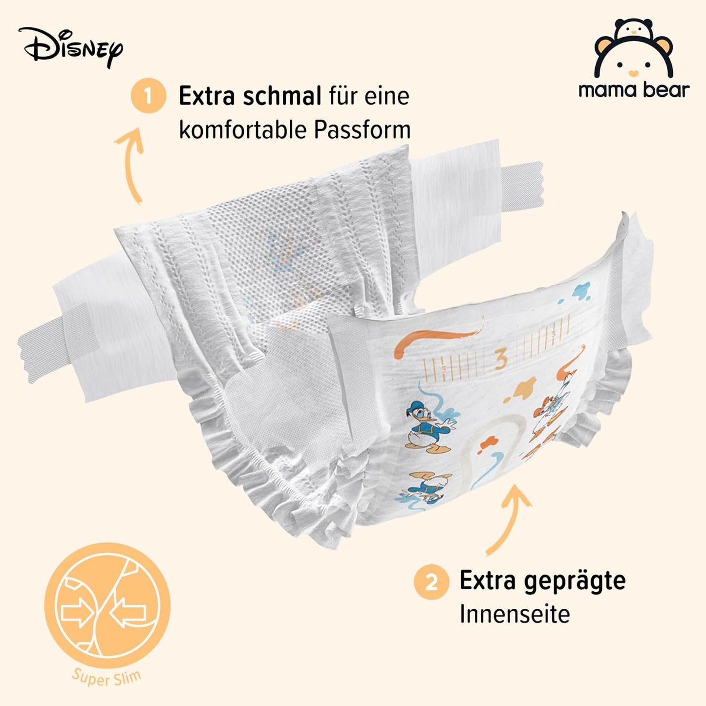 Marchio Amazon: Mama Bear Disney Pannolini Ultra Dry, taglia 3 (4-9 kg) - Scatola mensile, bianco, 172 pezzi (2 confezioni da 86)