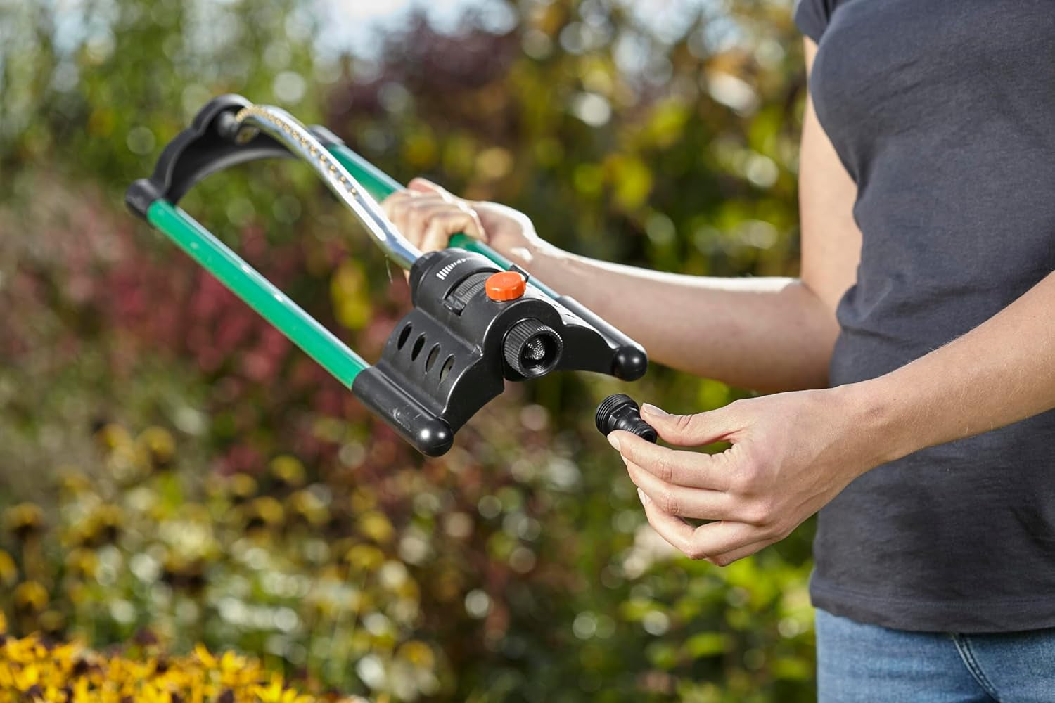 Adattatore per dispositivi Gardena: Collegamento al sistema originale Gardena per dispositivi di irrigazione con filettatura interna, adatto per filettatura 26,5 mm (G 3/4"), in scatola (2921-20), Nero
