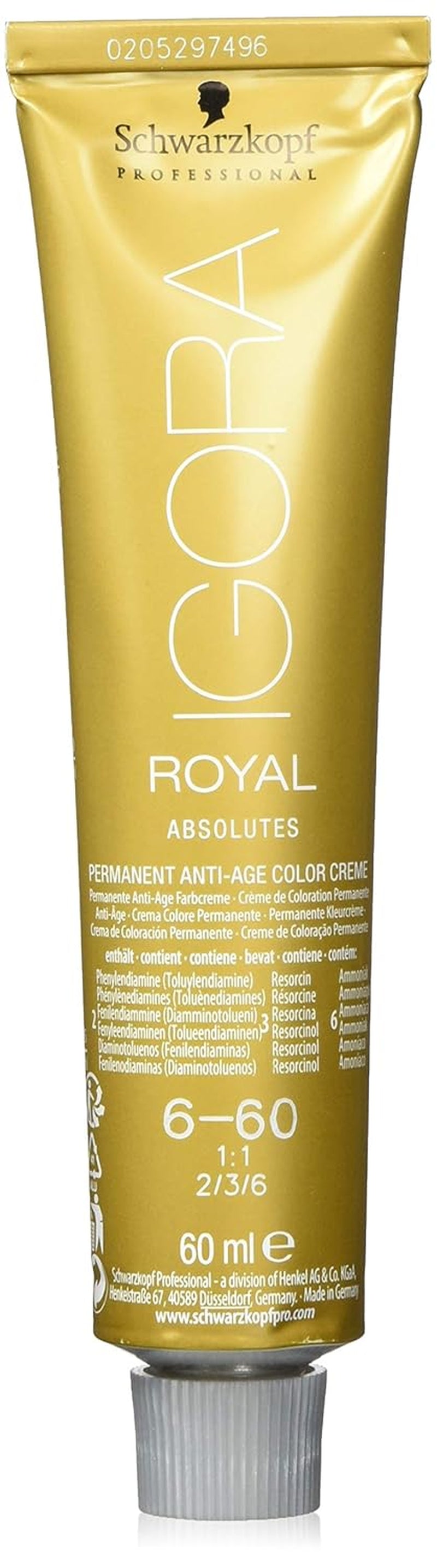 Tintura per capelli Igora Royal Absolute Age Blend, 7-560 Biondo medio cioccolato dorato, 60 ml Naty Shop Tintura per capelli 6-60 Biondo scuro cioccolato naturale 60 ml (1 confezione)