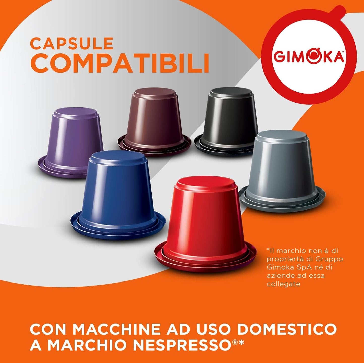 Gimoka Kaffeekapseln Espresso Intenso, Intensität 12/13-100 Kapsel - Compatibile con Nespresso* Haushalts-Espressomaschinen - 100 Stück (10 x 10 Getränke) - Hergestellt in Italien