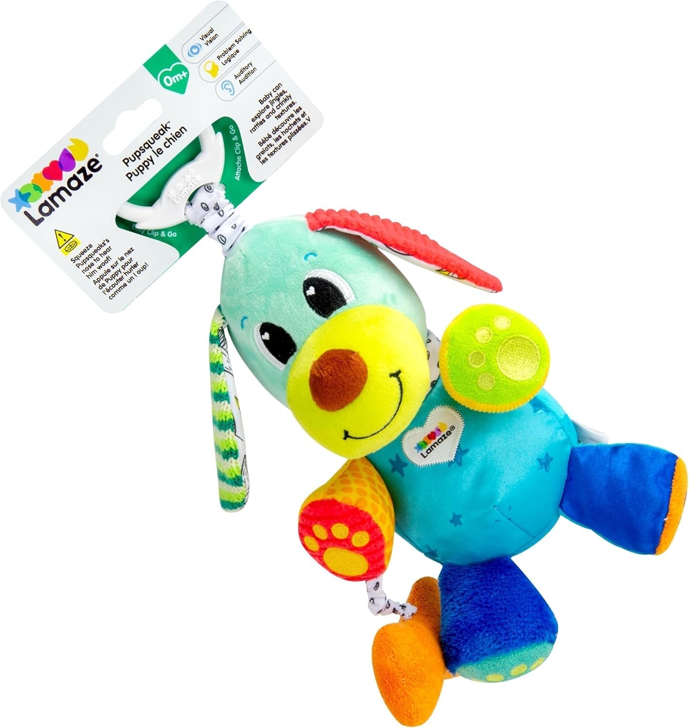 Lamaze Giocattolo Clip & Go "Freddie la Lucciola", Giocattolo per Bambini di Alta Qualità, Giocattolo con Clip per Rafforzare la Relazione Genitore-Figlio, da 0 Mesi, Diversi Colori Bebe Toys Naty Shop Sound Dog