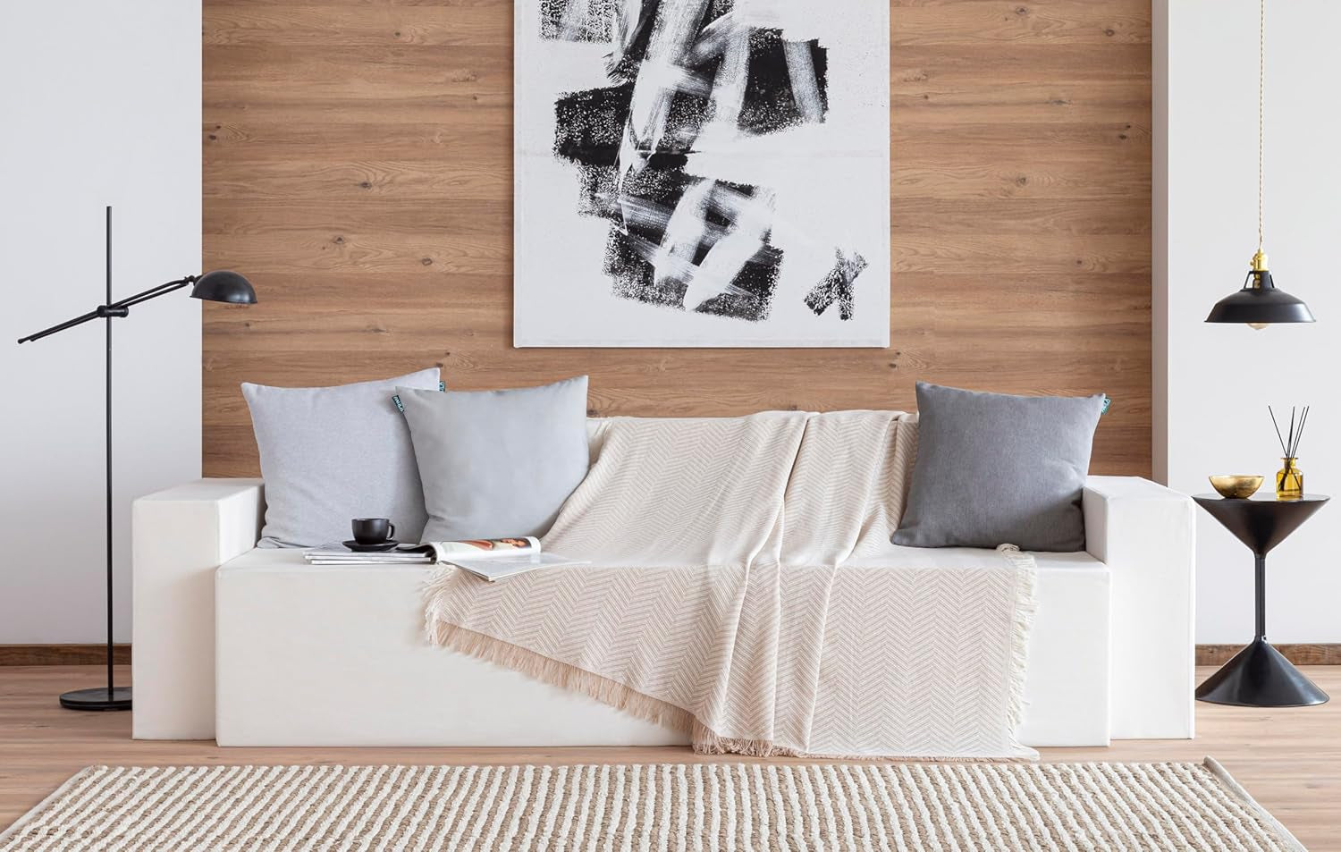 Copriletto multifunzionale Todocama, copriletto, copriletto, copridivano, jarapas, motivo a spina di pesce (230 X 260 Cm, beige sabbia). Letti e coperte Besuche den Todocama-Store