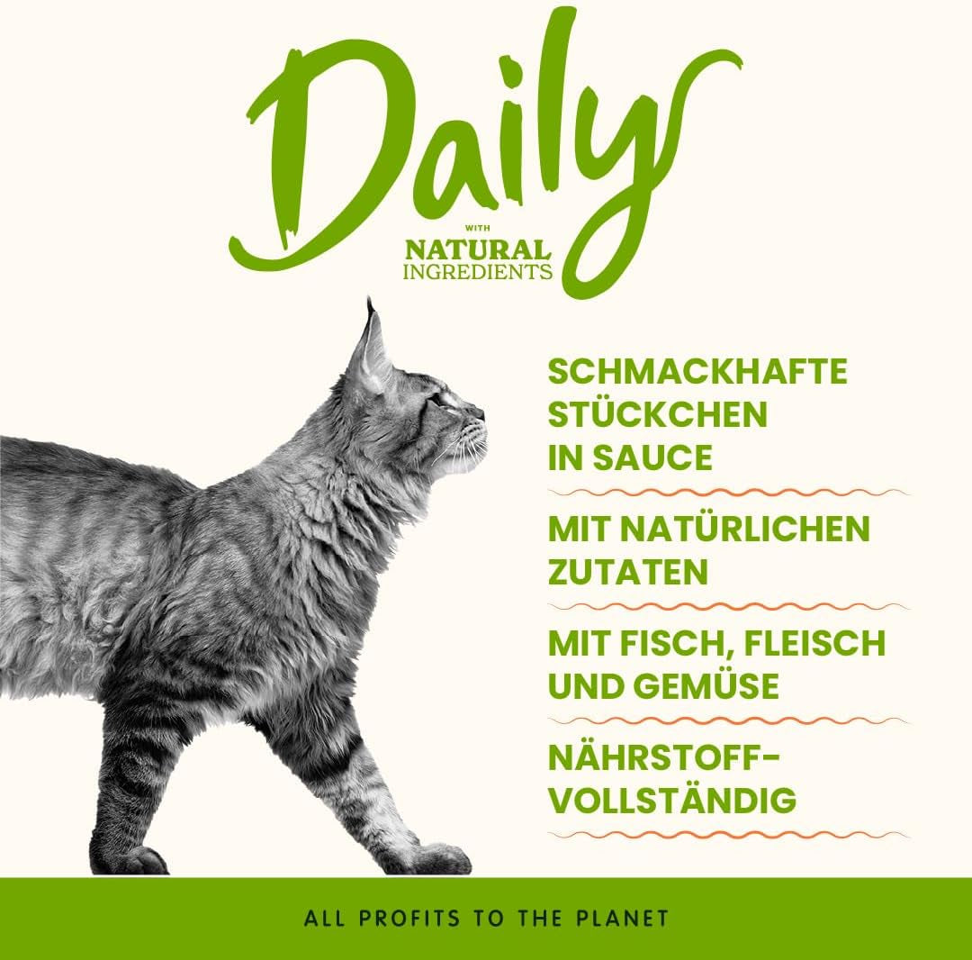 Almo Nature Daily - Alimento umido per gatti - Tonno e Salmone - 70g, Confezione da 30