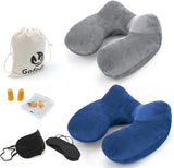 Gofodsil Cuscino Gonfiabile per il Collo per Aeroplani Campeggio Treni e Auto con Tappi per Le Orecchie Cuscino da Viaggio Portatile Cuscino Gonfiabile per il Collo dell'Aereo Set di 2 Cuscini Ortopedici Cervicali Naty Shop Titolo predefinito