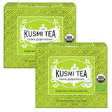 Kusmi Tea - Confezione da 2 - Tè Verde al Gelsomino - Miscela di Tè Verde al Gelsomino Biologico - Tè Verde 100% Biologico - Può essere consumato caldo o freddo - 2X20 bustine di tè