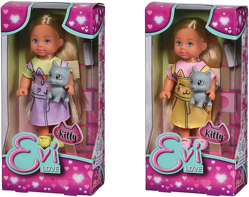 Simba 105733591 - Evi Love Kitty 2 Ways Match Solo UN articolo Spedirà la bambola con un simpatico vestito da gatto con gattini e borraccia 12 cm Bambola da gioco dai 3 anni in su