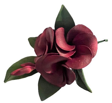Decorazioni in zucchero, Bouquet di fiori Plumeria bordeaux Nati Shop