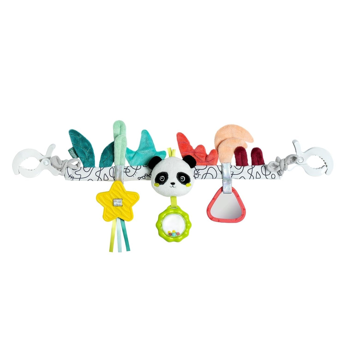 Fehn catena per giostrina Panda Baby Mobile - catena per giostrina con simpatici personaggi - giocattolo flessibile da appendere - giocattolo per passeggino per neonati e bambini da 0+ mesi Baby Toys Naty Shop Panda