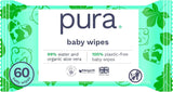 Salviette usa e getta ecologiche per la pelle sensibile del bambino 70 salviette (1 confezione) 99% acqua 100% senza plastica per pelle sensibile incline all'eczema Neonato biodegradabile Vegan