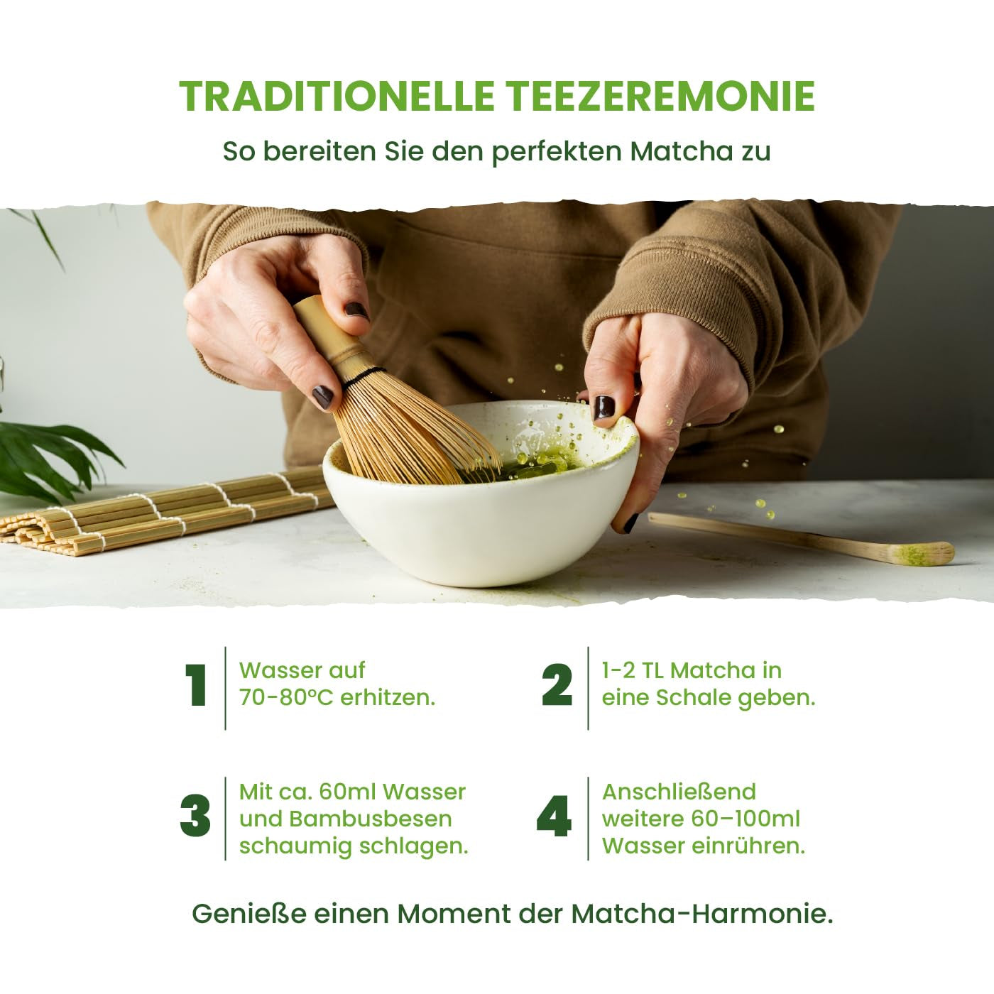 Monte Nativo Ceremonial Matcha Powder (40g) - perfetto per tè matcha, latte macchiato e frullati - tè verde dal Giappone - grado cerimoniale, in scatola di metallo - puro al 100%, senza glutine, macinato finemente
