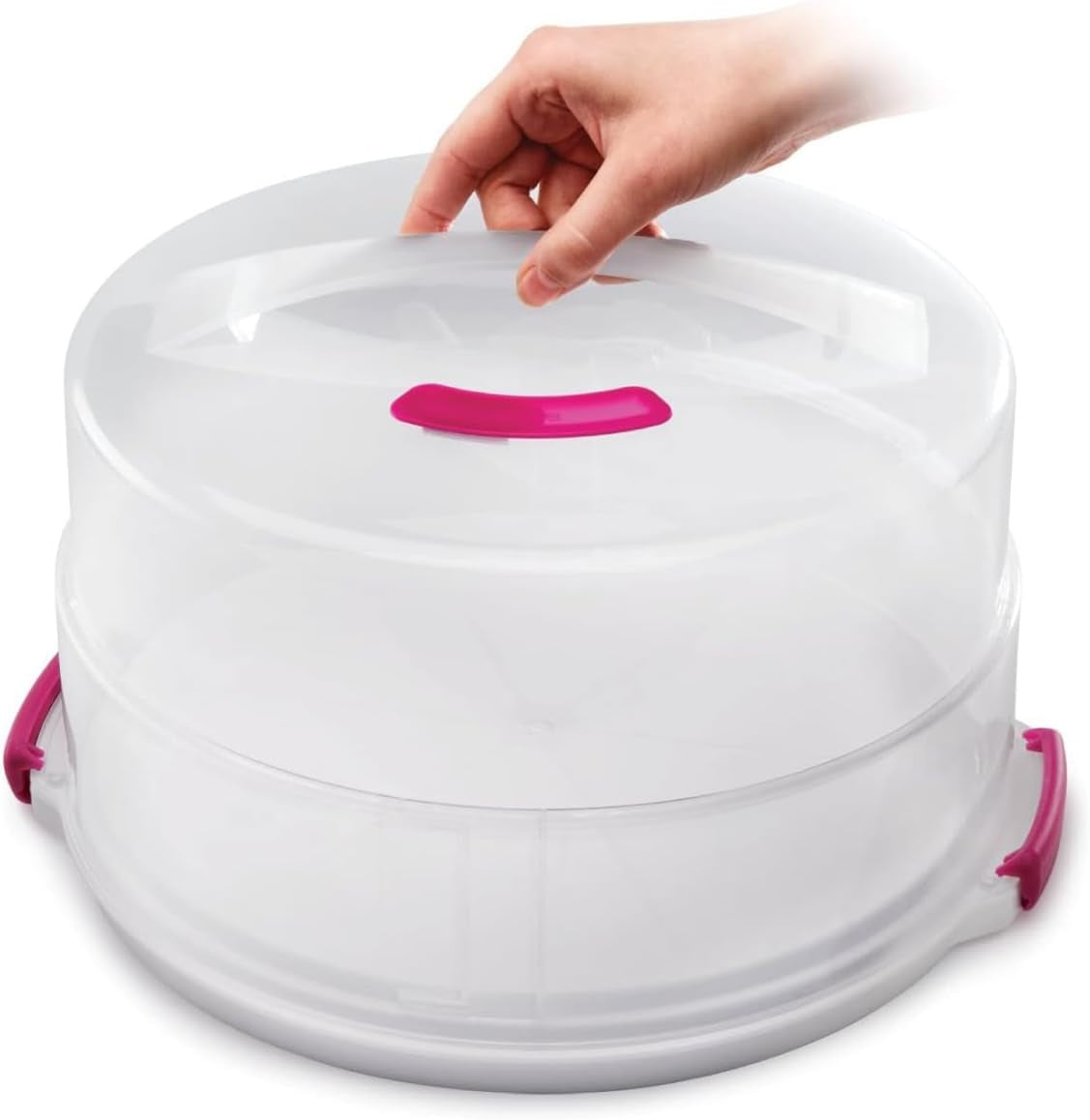 Contenitore per torte Metaltex, altezza regolabile, polipropilene, bianco/trasparente, ⌀ 30 cm, altezza regolabile 8 e 15 cm Contenitori per alimenti Naty Shop