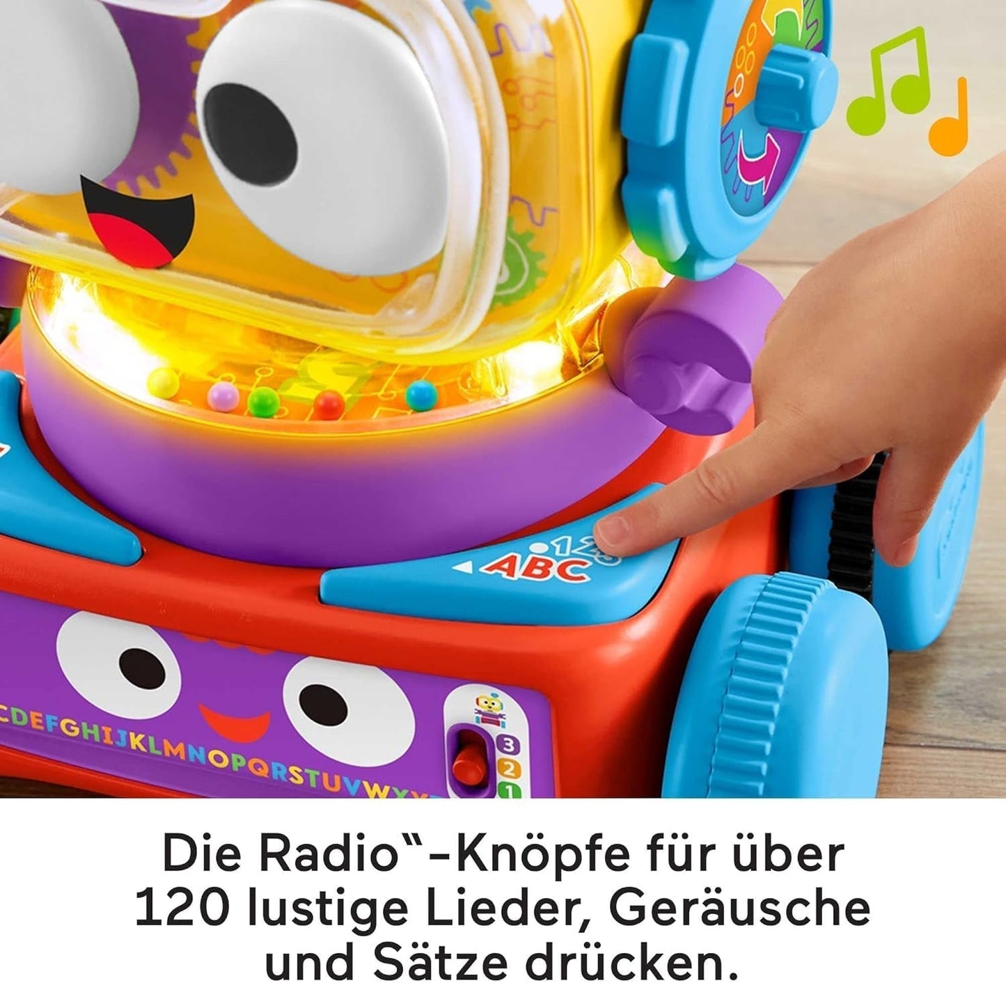 Fisher-Price Robot didattico 4 in 1 Linus per neonati e bambini piccoli, giocattolo a partire da 6 mesi - lingua tedesca, HCK39 Baby Toys Naty Shop