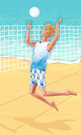 Steffi Love Beach Kevin, Kevin in costume da bagno con maglietta e pallavolo, bambola da gioco completamente mobile, 30 cm, da 3 anni, bianca Naty Shop Dolls