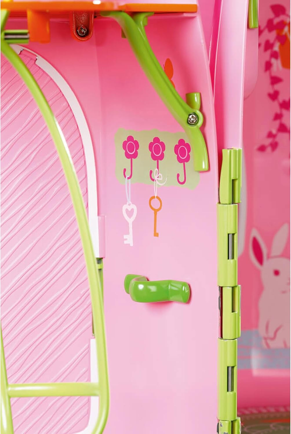 BABY Born Storybook Cottage, Casa delle Bambole Pieghevole per Bambole da 18 cm con Tavolo, Camino, Chaise Lounge e Telescopio, Rosa Verde, 833803 Zapf Creation Dollhouses Naty Shop