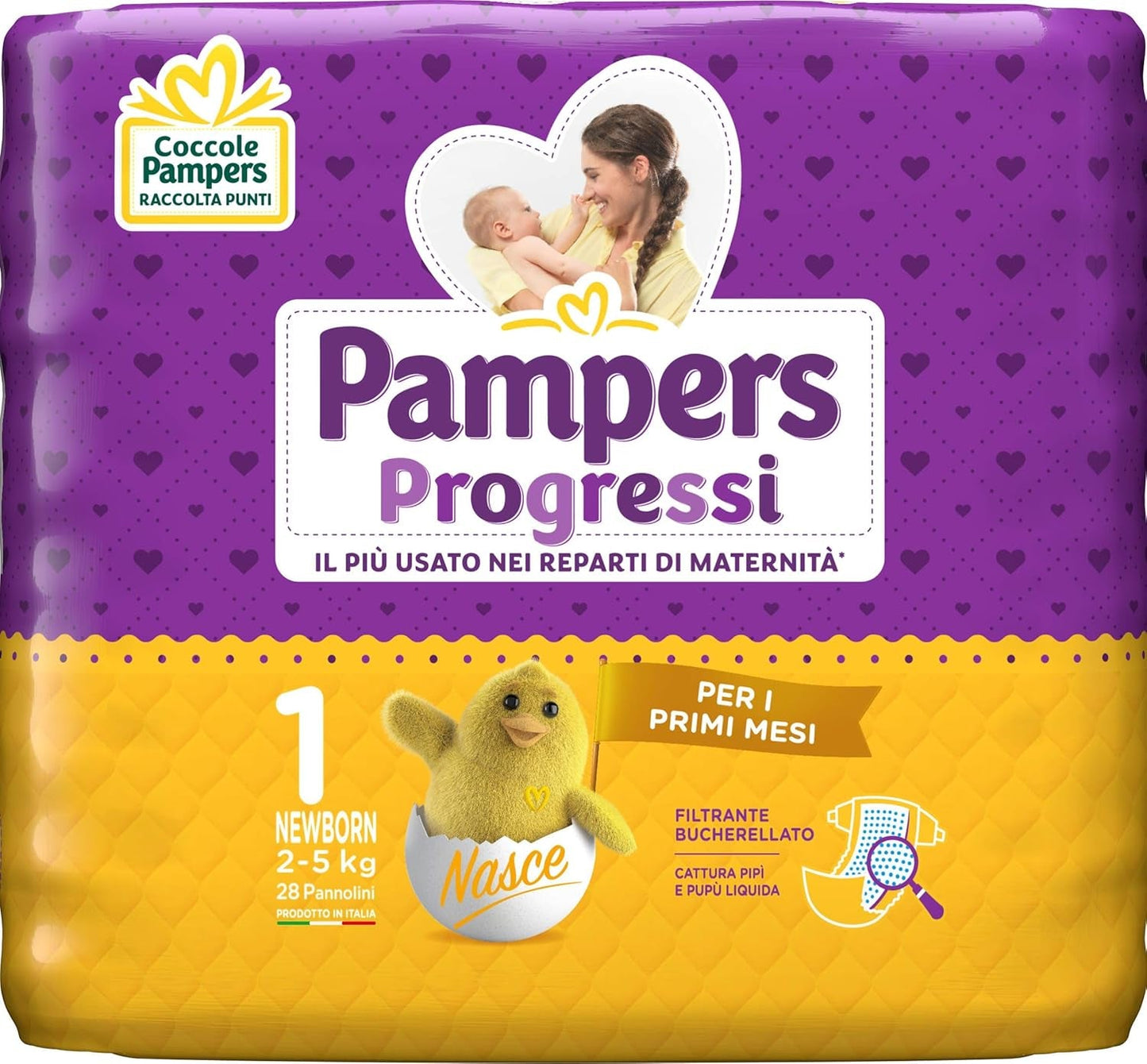 Pampers Progressi Neonato, 168 Pannolini, Taglia 1 (2-5 kg)