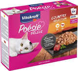 Vitakraft Poésie Délice, Country Selection, Nassfutter Katze, Katzennassfutter Gelee, con pollo, con manzo (1 confezione da 6x 85 g)
