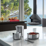 blomus -BASIC- zuccheriera in acciaio inossidabile spazzolato, contenitore ideale per zucchero bianco/canna, design senza tempo, lavabile in lavastoviglie (H / L / A 6,6x 6,6x5,2 acciaio inossidabile, 63621)