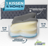 Cuscino ortopedico [nominato per il premio innovazione per l'ergonomia] Cuscino per il dolore al collo realizzato in memory foam | Cuscino di supporto per il collo Cuscino ergonomico per il collo Cuscino per dormire laterale Cuscini ortopedici cervicali grigi Naty Shop