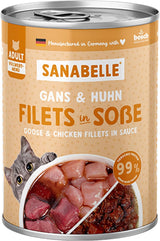 Sanabelle Gourmet Cibo umido in pentola con Oca e Pollo | 6 x 380 g | 2,28 chilogrammi