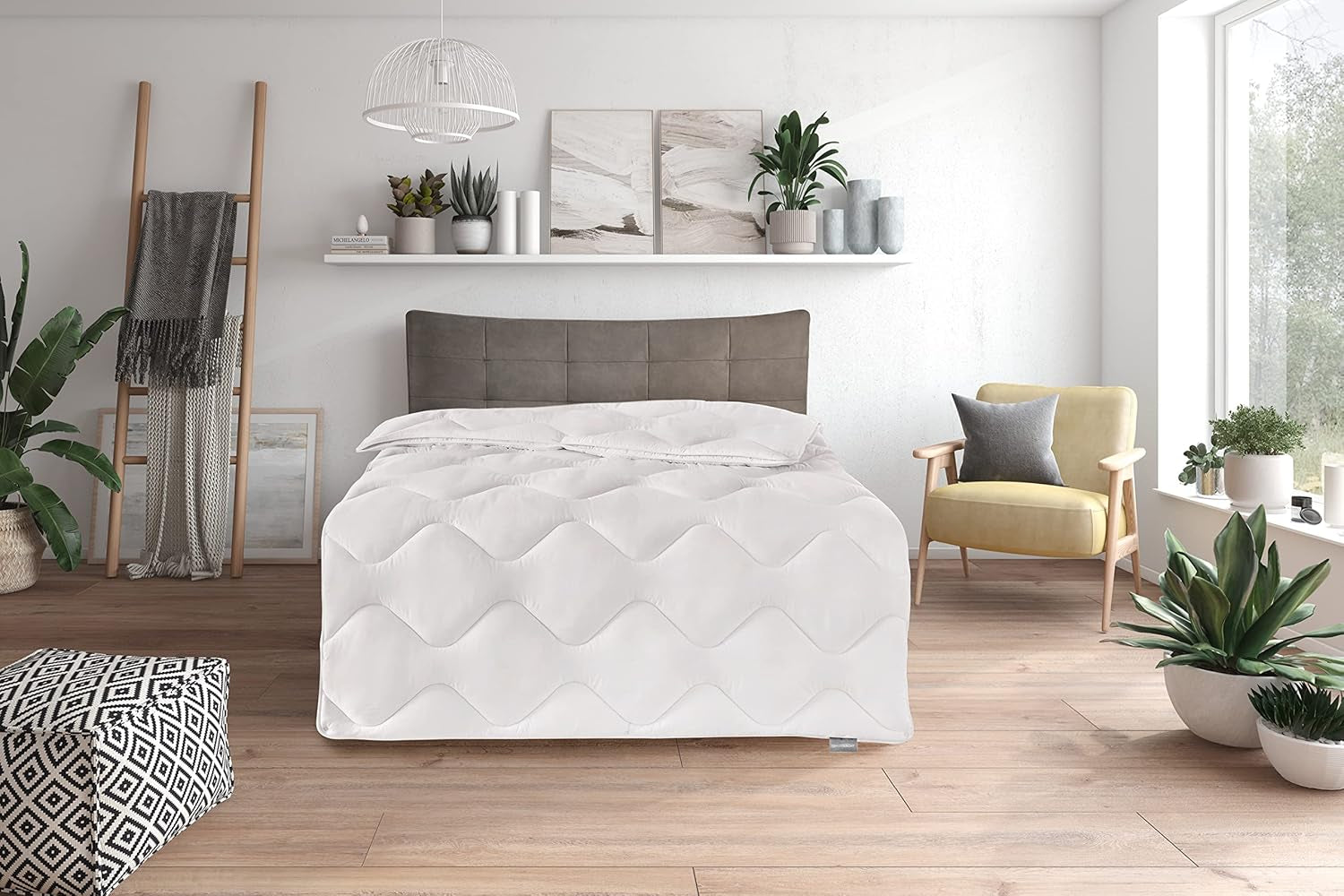 Traumnacht Comodo piumino in cotone mono per tutte le stagioni, ideale per le mezze stagioni con rivestimento in misto cotone, 135 x 200 cm, lavabile, certificato Oeko-Tex, prodotto secondo gli standard di qualità tedeschi Naty Shop Trapunte e trapunte 155 x 220 Calda coperta invernale