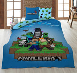 Set biancheria da letto per bambini Minecraft Ready to Survive Biancheria da letto in microfibra - Titolo predefinito del negozio Kids Naty