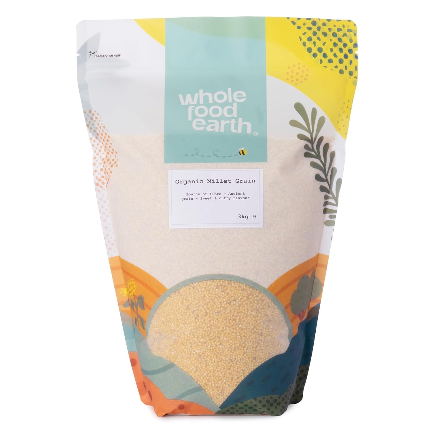 Miglio biologico Integrale Terra 2 kg | Non OGM | Vegano | Ricco di fibre | Certificato biologico