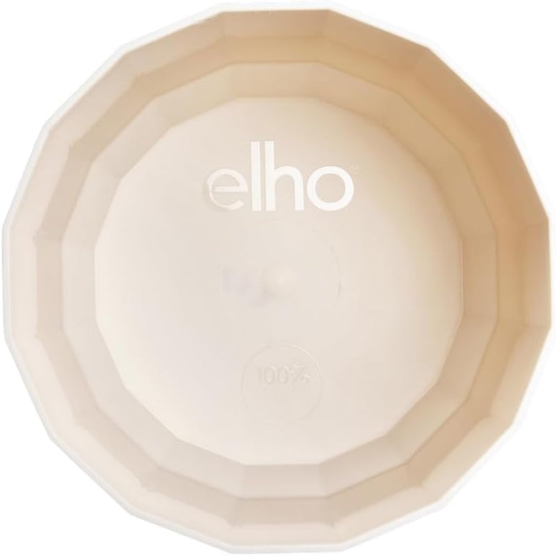Vaso rotondo elho Facet 23 cm - per uso interno - 100% plastica riciclata - Ø 22,7 x H 20,4 cm - Rosa/Rosa mandorla