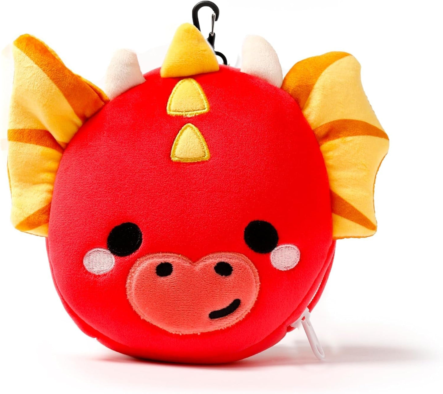 Puckator Relaxeazzz Adoramagics Cuscino da viaggio rotondo in peluche e maschera per gli occhi del drago - Maschera per dormire in peluche per aereo - Cuscino da volo per bambini e adulti - Simpatica maschera per dormire Cuscini da viaggio Naty Shop