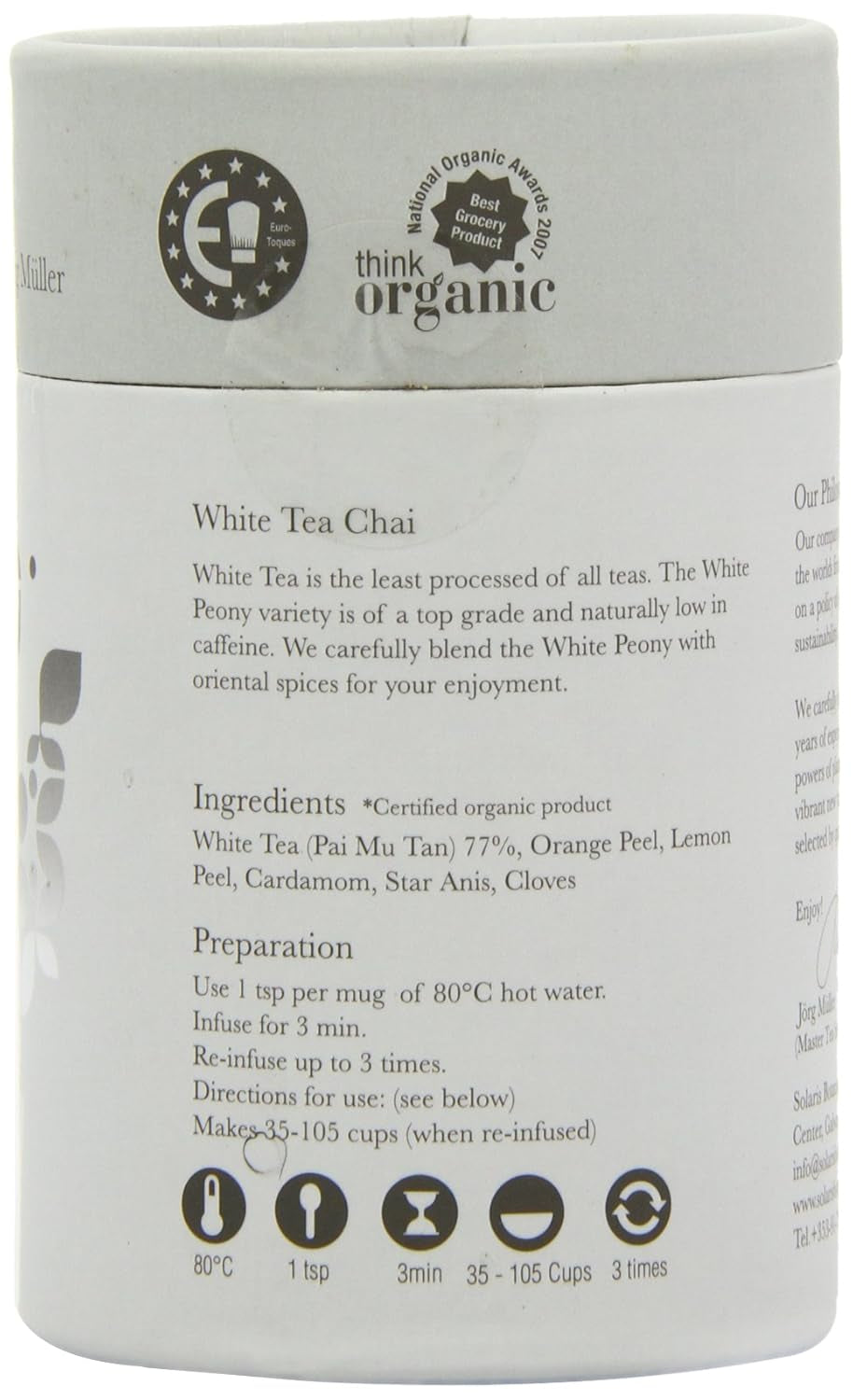 Solaris Tè biologico Chai tè bianco 25 g