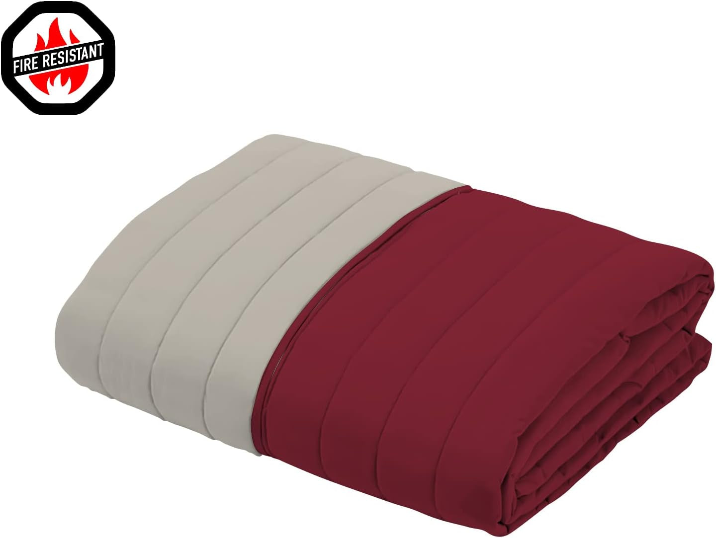 Coperta estiva in lino italiano, ignifugo, microfibra, bicolore, bordeaux/grigio chiaro, 170 X 270 cm Trapunte e trapunte Naty Shop