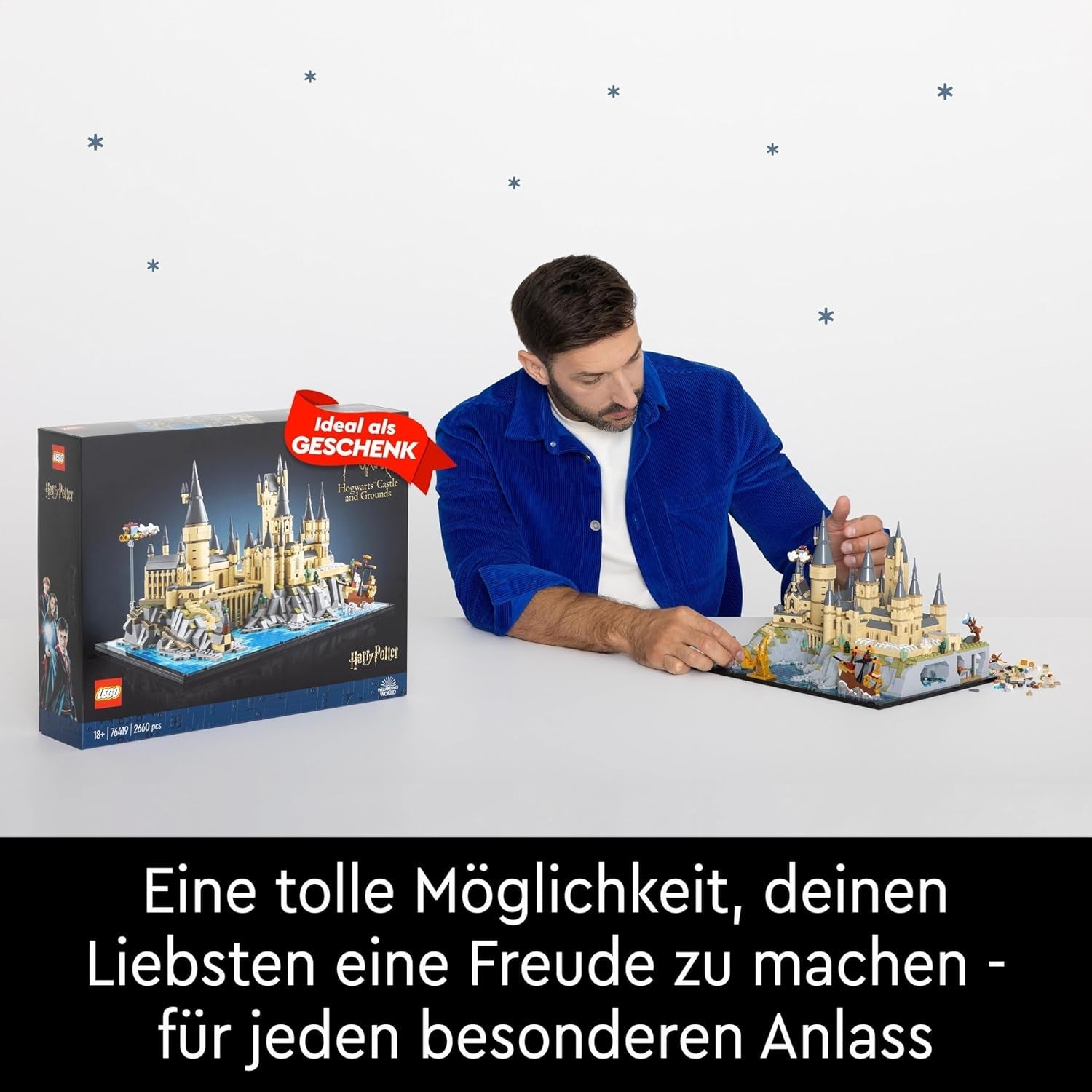 Castello di Hogwarts LEGO Harry Potter con le ali del castello - set da collezione per adulti comprendente torre principale e torre astronomica, camera dei segreti e minifigure dell'architetto - regalo per donne - 76419 Set da costruzione Besuche den LEGO-Store